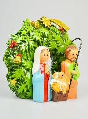 Corona di Natale Sacra Famiglia da Appoggio - 15cm