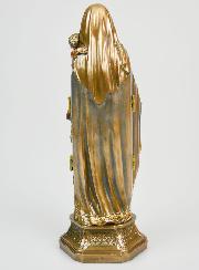 Statua Religiosa Trittico Madonna con Bambino in Bronzo - 20cm