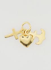 Pendente in Oro 9ct - Ancora Cuore e Croce 10mm