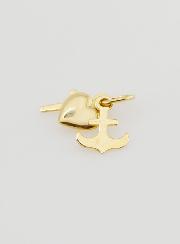 Pendente in Oro 9ct - Ancora Cuore e Croce 10mm