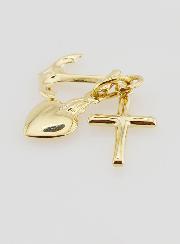 Pendente in Oro - Ancora Cuore e Croce 15mm