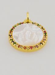 Medaglia Vergine Maria Miracolosa in Madreperla - 15mm