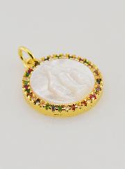 Medaglia Vergine Maria Miracolosa in Madreperla - 15mm