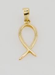 Ciondolo Pesce Ichthus in Oro 375/1000 - 18mm