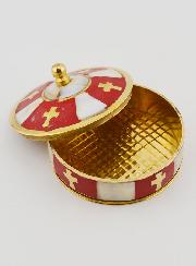 Scatola per Rosario Artigianale in Ottone e Madreperla - Rosso