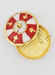 Scatola per Rosario Artigianale in Ottone e Madreperla - Rosso