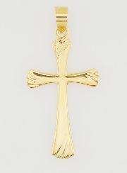 Ciondolo Croce Zigrinata 22mm - Oro 9ct