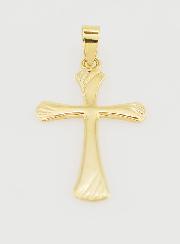 Ciondolo Croce Zigrinata 22mm - Oro 9ct