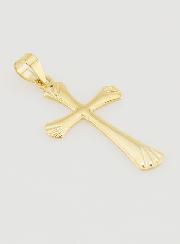 Ciondolo Croce Zigrinata 22mm - Oro 9ct