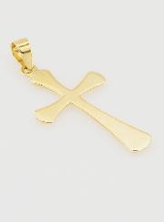 Ciondolo Croce Zigrinata 22mm - Oro 9ct