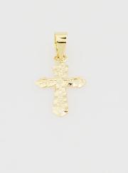 Ciondolo Croce Lavorata 15mm - Oro 9ct