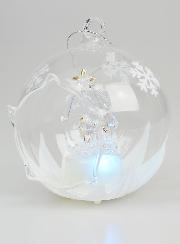 Sfera di Natale Luminosa in Vetro 10cm - Natività