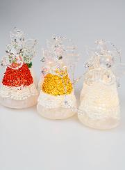 Set di 6 Angeli di Natale Luminosi - 8cm