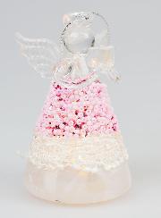 Set di 6 Angeli di Natale Luminosi - 8cm