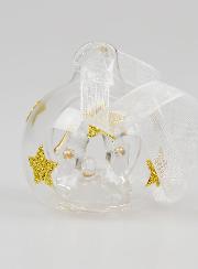 Sfera di Natale in Vetro Sacra Famiglia - 4cm