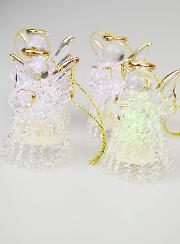 Set di 4 Angeli di Natale Luminosi - 8 cm