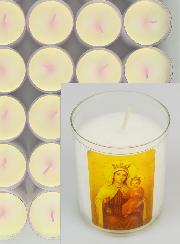 Set di 48 Candele Votive Madonna del Monte Carmelo
