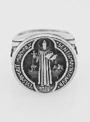 Chevalière di San Benedetto in Acciaio Inox - T14