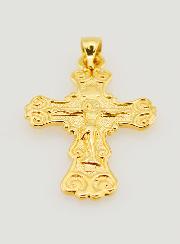 Ciondolo Croce Larga Arabesque in Oro Placcato - 20mm