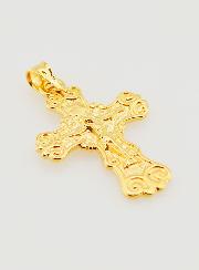 Ciondolo Croce Larga Arabesque in Oro Placcato - 20mm