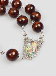 Grande Rosario Murale di Lourdes in Legno Nero