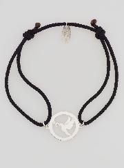 Bracciale in Argento e Corda Nera - Spirito Santo