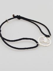 Bracciale in Argento e Corda Nera - Spirito Santo