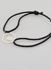 Bracciale in Argento e Corda Nera - Spirito Santo
