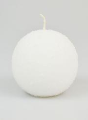 Candela di Natale Palla Ghiacciata 8cm - Bianca