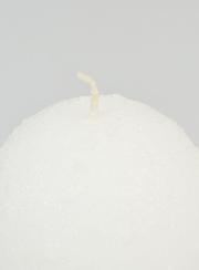 Candela di Natale Palla Ghiacciata 8cm - Bianca