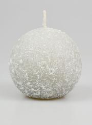 Candela di Natale Sfera Ghiacciata 8cm - Argento