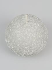Candela di Natale Sfera Ghiacciata 8cm - Argento