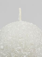 Candela di Natale Sfera Ghiacciata 8cm - Argento