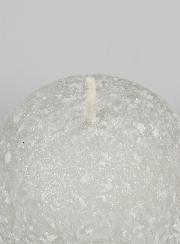 Candela di Natale Sfera Ghiacciata 8cm - Argento