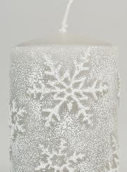 Candela Decorativa Cristalli di Neve - Argento