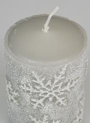 Candela Decorativa Cristalli di Neve - Argento