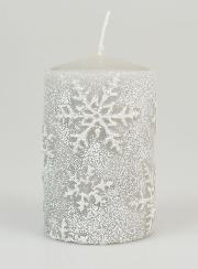 Candela di Natale Fiocchi di Neve - Argento