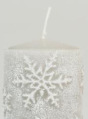 Candela di Natale Fiocchi di Neve - Argento