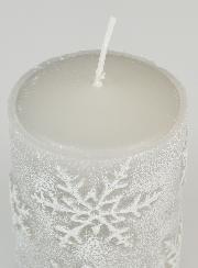 Candela di Natale Fiocchi di Neve - Argento