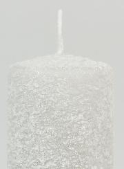 Candela di Natale Effetto Ghiacciato 10cm - Argento