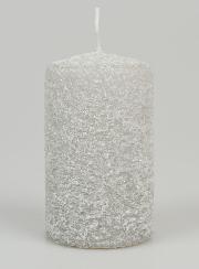 Candela Decorativa Effetto Ghiacciato 10cm - Argento