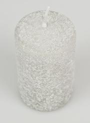 Candela Decorativa Effetto Ghiacciato 10cm - Argento