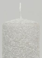 Candela Decorativa Effetto Ghiacciato 10cm - Argento