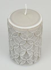 Candela Decorativa Effetto Ceramica – Grigia