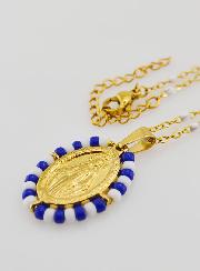 Medaglia Miracolosa Marinière & Catena con Perle Bianche