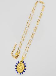 Medaglia Miracolosa Marinière & Catena con Perle Bianche