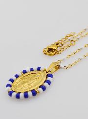 Collana Religiosa Perlata & Pendente Miracolosa Marinière