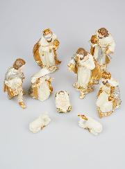 Presepe di Natale 9 Soggetti Beige & Oro