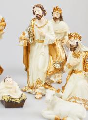 Presepe di Natale 9 Soggetti Beige & Oro