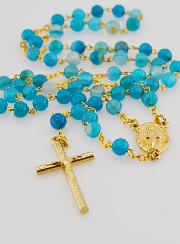 Chapelet Vierge Miraculeuse en Perles d'Agate
